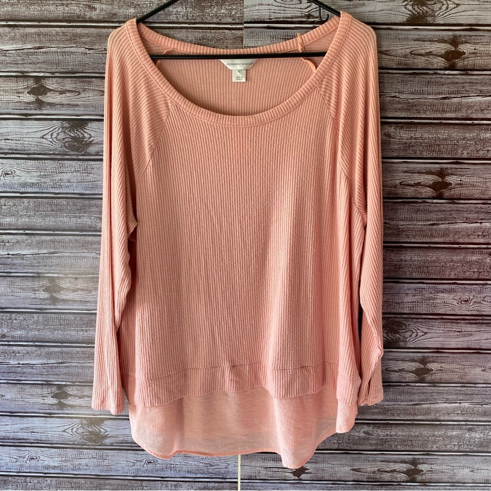 NWT Christopher & Banks Women's Long-Sleeved Knit Top Sweater Size XL